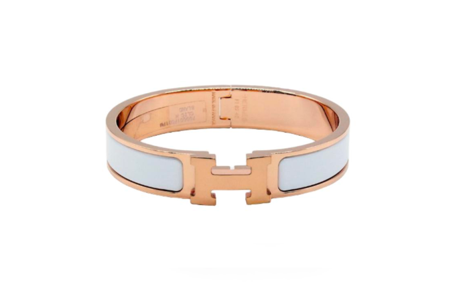 HERMES HERMES Clic H Bangles Women's Rose Gold/White