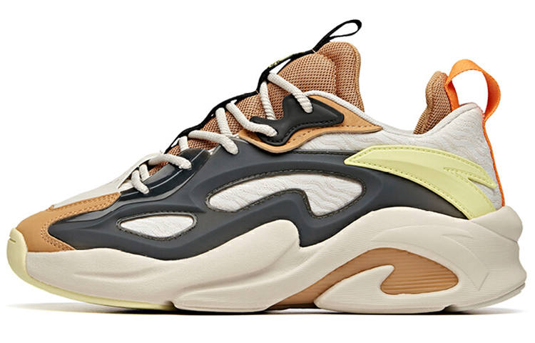 Anta Bastard Slip Resistant Coverage Low top Chunky Sneakers Men's Gray Brown Yellow