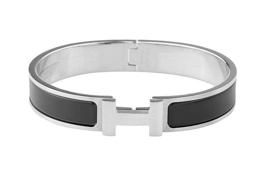 HERMES HERMES Clic HHClic H Bangles Unisex Matte Black