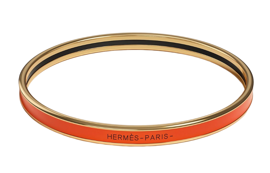HERMES HERMES Uni Enamel Bangles Unisex Orange