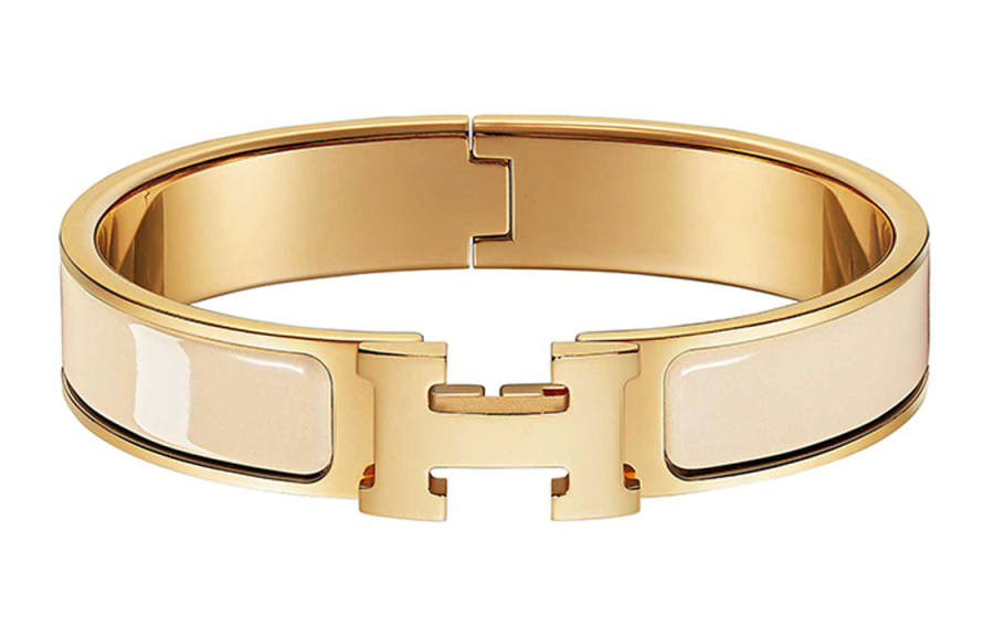 HERMES HERMES Clic H Gold Plated Bangles Unisex