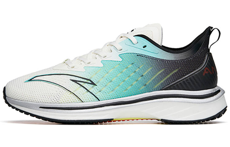 ANTA MACH 1.0 Running Shoes Men's Low Top Ivory White/Fluorescent Water Green/Black