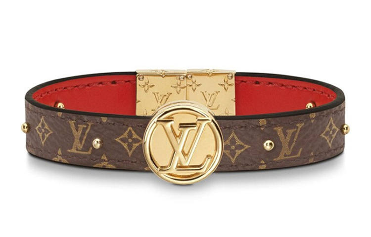 LOUIS VUITTON LOUIS VUITTON Circle Leather Wristbands Unisex Red
