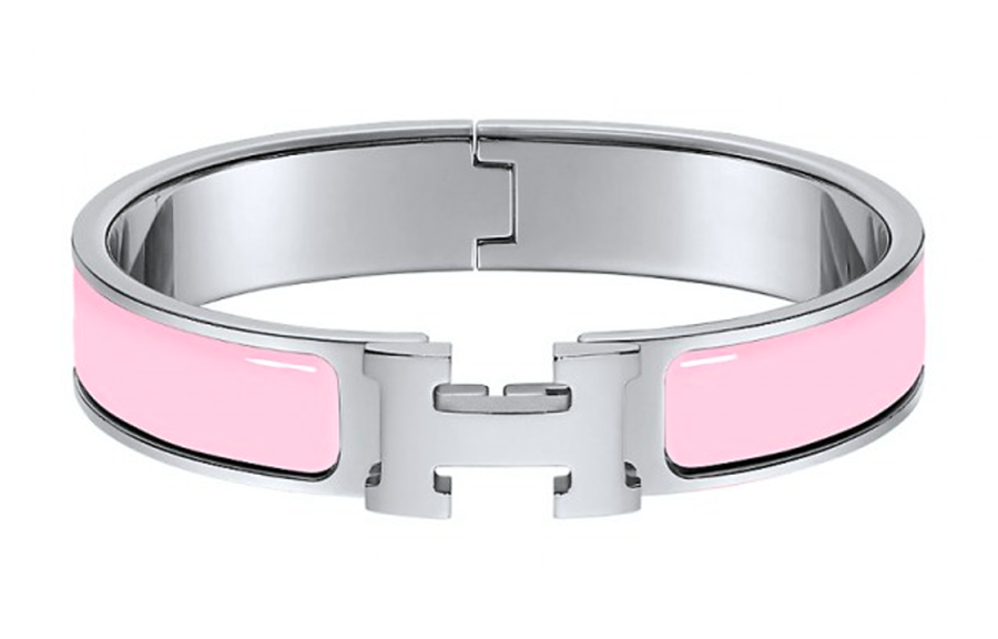 HERMES HERMES Clic H Silver Plated Bangles Women's