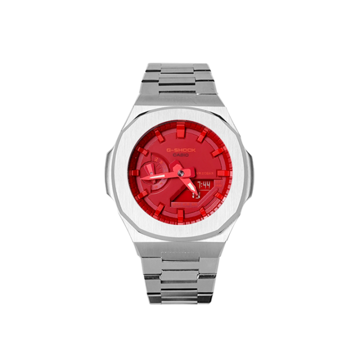 CASIO CASIO Unisex Liquid Crystal/Analog Dual Display Series 48.5mm Red Watch