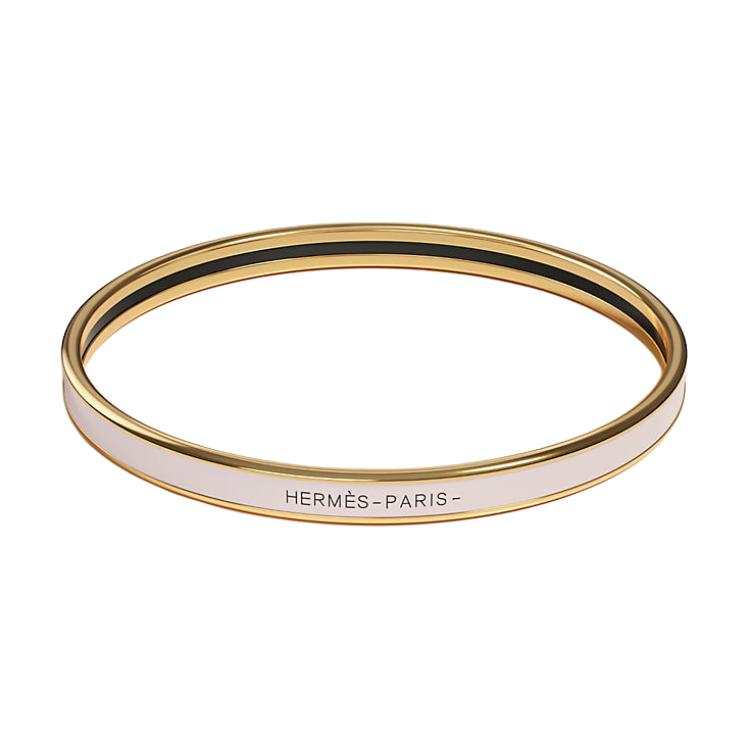 HERMES HERMES Enamel Bangles Women's Rose Gold
