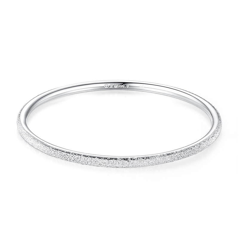 CHAOSHENG 999 Fine Silver Material Bangles Unisex Students' Good Luck Box