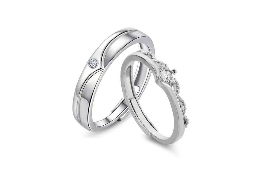 VIVIWELL 925 Sterling Silver Synthetic Cubic Zirconia Rings Unisex