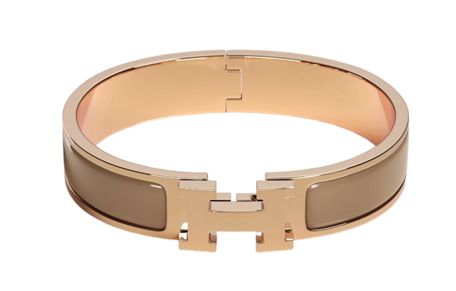 HERMES HERMES Clic H Enamel Bangles Women's Rose Gold