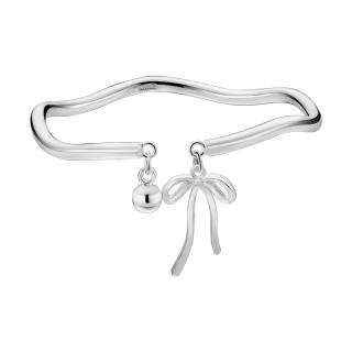Shunqin Silver Building S999 Fine Silver Bangle, Good Luck Women's