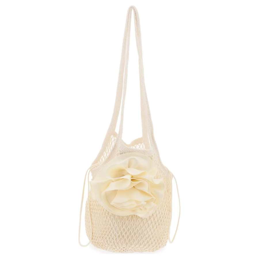 Magda Butrym Crocheted Knitted Fabric Shoulder Bag Medium Women's Natural