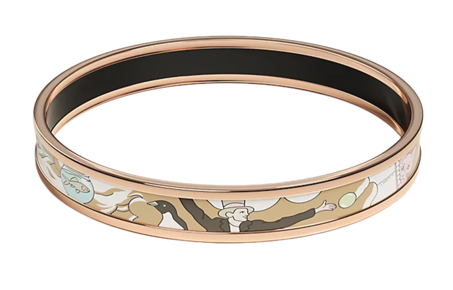 HERMES HERMES Enamel Bangles Women's Rose Gold