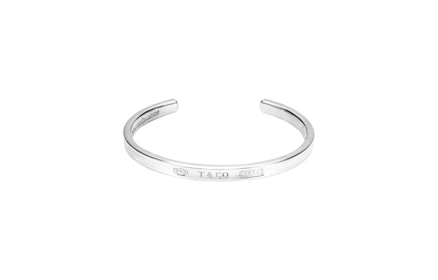 TIFFANY & CO. 1990-2023 Sterling Silver 1837 Narrow Cuff Bangle Bracelet