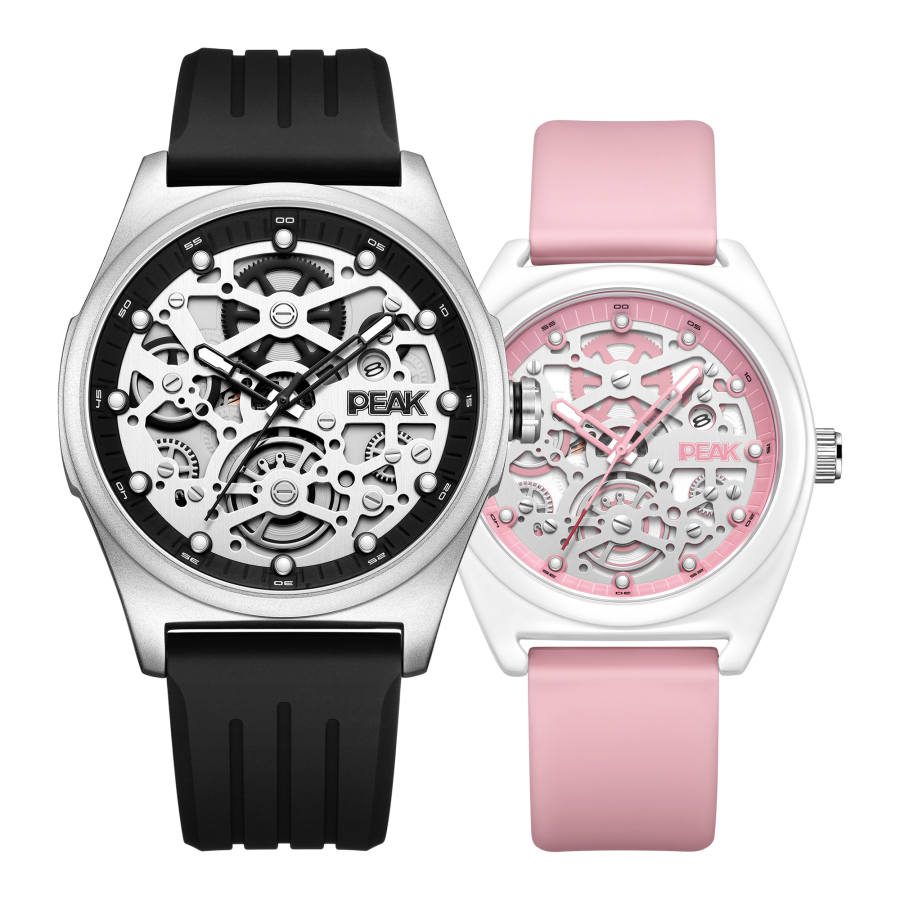 PEAK PEAK Quartz Movement Silicone Strap Watch Men's Watches Silver Dial