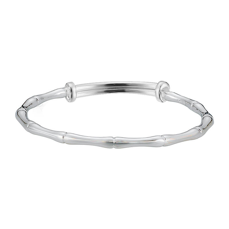 Shunqin Silver Building S999 Fine Silver Sterling Silver Bangle Women's Sterling Silver Smooth Finish Silver Natural