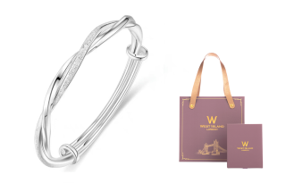 WEST ISLAND Copper Alloy Bangles Women's Silver White