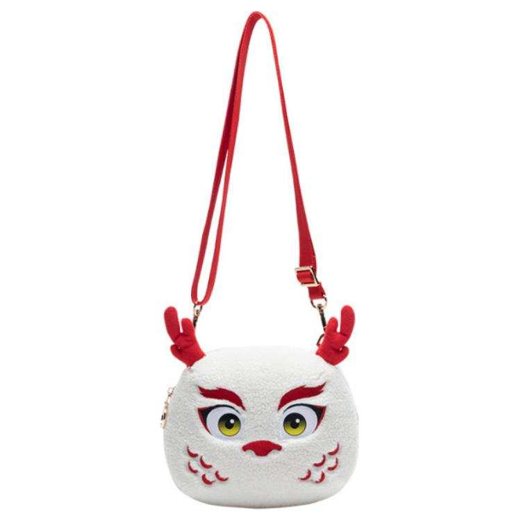 Anta Plush Cloth Shoulder Bag, Crossbody Bag Regular Unisex Papyrus White