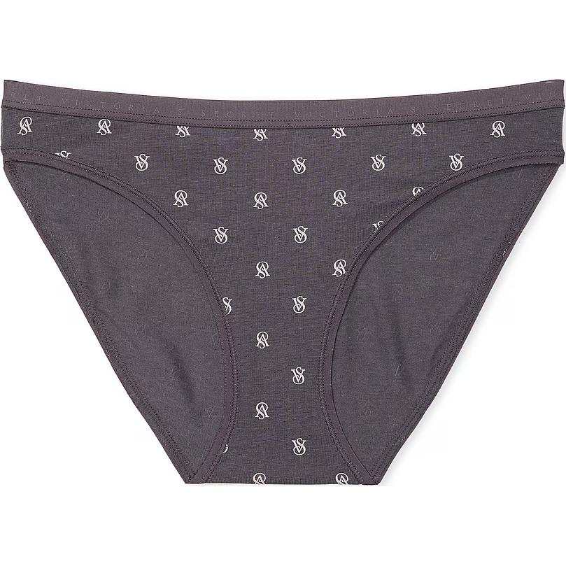 Victoria's Secret Stretch Cotton Bikini Panty/Tornado Logos Underpants Women's 1 Pack Gray