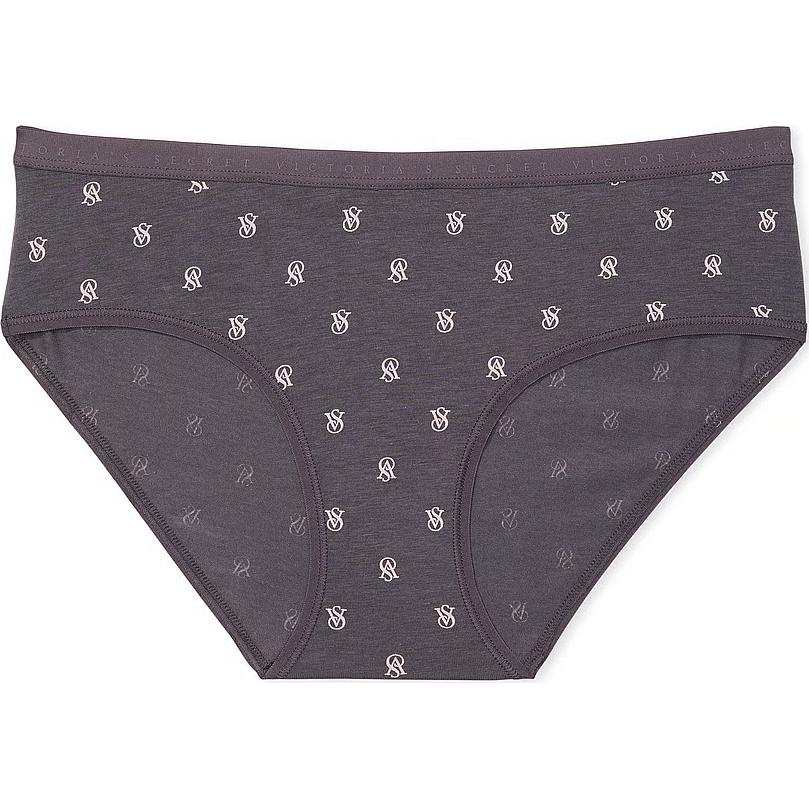 Victoria's Secret Stretch Cotton Hiphugger Panty/Tornado Logos Underpants Women's 1 Pack Gray
