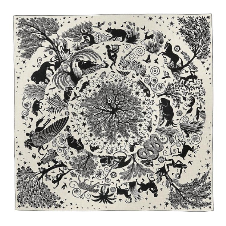 HERMES Cashmere Scarves Women's Black