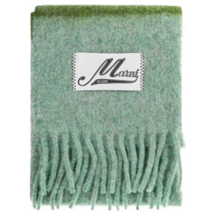MARNI MARNI Logo Patch Fringed Scarf