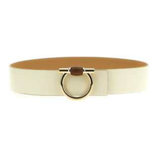 FERRAGAMO Calfskin Leather Belts Women's Yellow Width 5cm