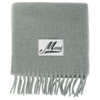 MARNI Logo Patch Fringed Edge Scarf