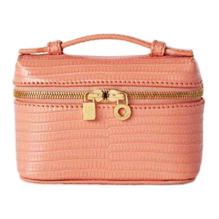 Loro Piana Gecko Leather Charm Coin Purse Women's Light Orange