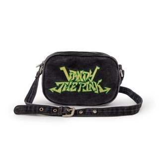 Vandy The Pink Brand Logo Denim Shoulder Bag Regular Unisex Black