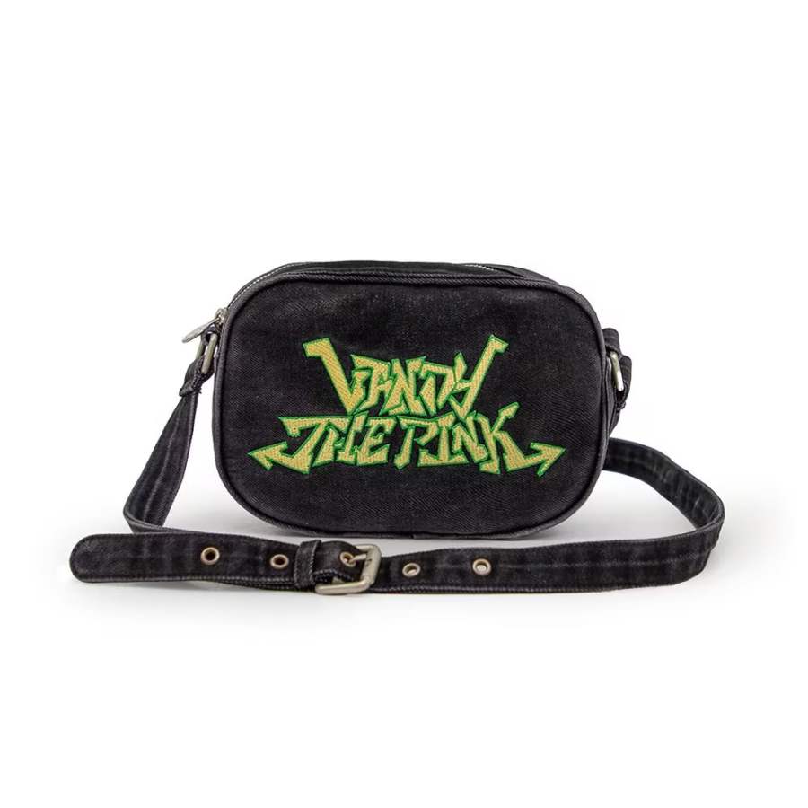 Vandy The Pink Brand Logo Denim Shoulder Bag Regular Unisex Black