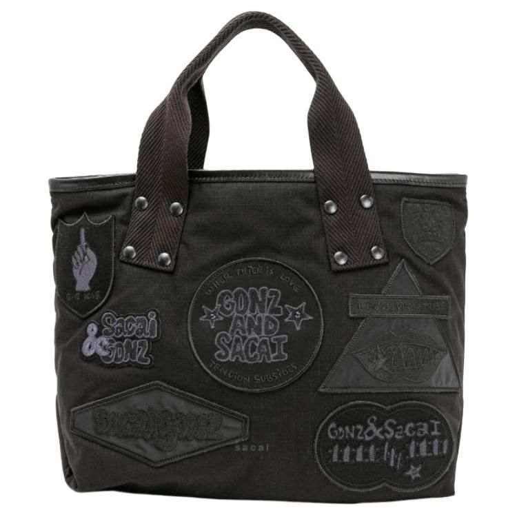 Sacai Cotton With Nylon Tote Bag, Shopping Bag, Handbag Medium Women's Black