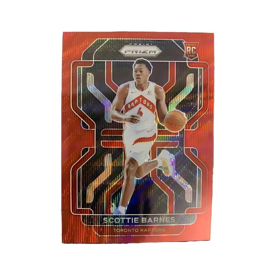 PANINI Scottie Barnes 2021 22 Prizzles Raptors, Rising Stars RC Red Wave, Superstar Cards, Card Condition Pass