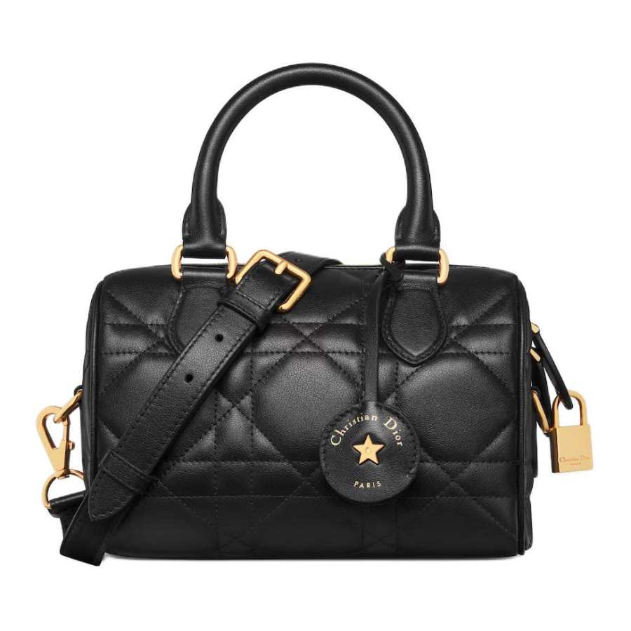 DIOR Groove Macrocannage Calfskin Shoulder Bag, Crossbody Bag, Handbag Women's Black