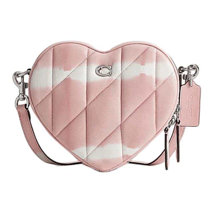 COACH Heart Sheepskin Heart Shaped Bag, Shoulder Bag, Crossbody Bag Small Women's Mixed Pink