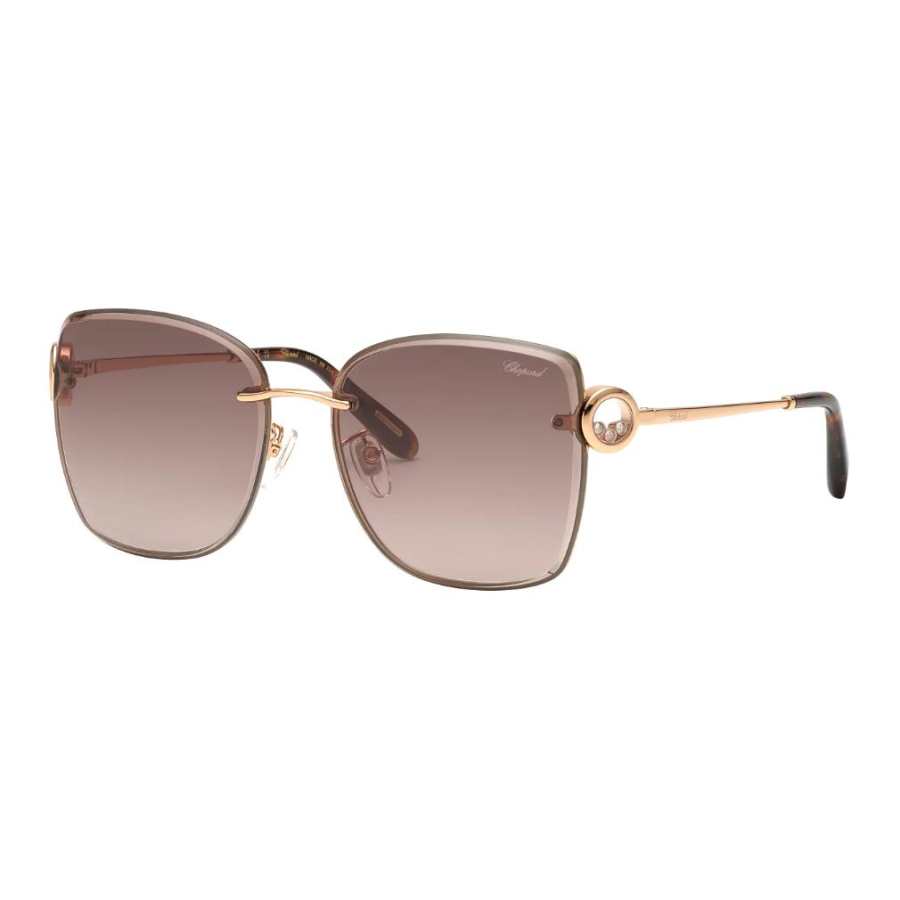 Chopard CHOPARD Crystal Metal Irregular Shape Sunglasses Women's Copper Gold