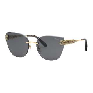 CHOPARD Metal Crystal Cat Eye Sunglasses Women's Black