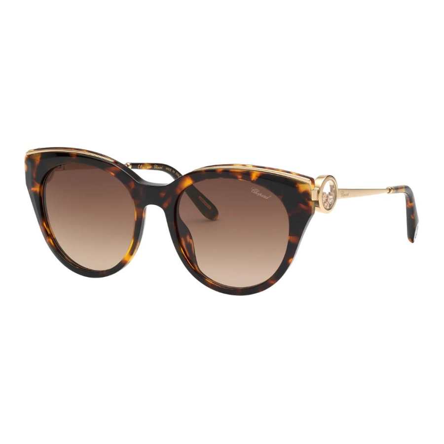 Chopard CHOPARD Acetate Metal Irregular Shape Sunglasses Women's Tortoiseshell