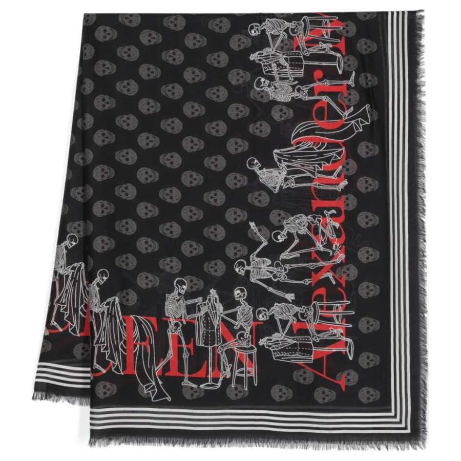 Alexander McQueen Modal Knit Scarves Men's Black
