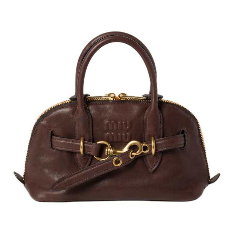 MIU MIU Sheepskin Handbag Women's Briarwood
