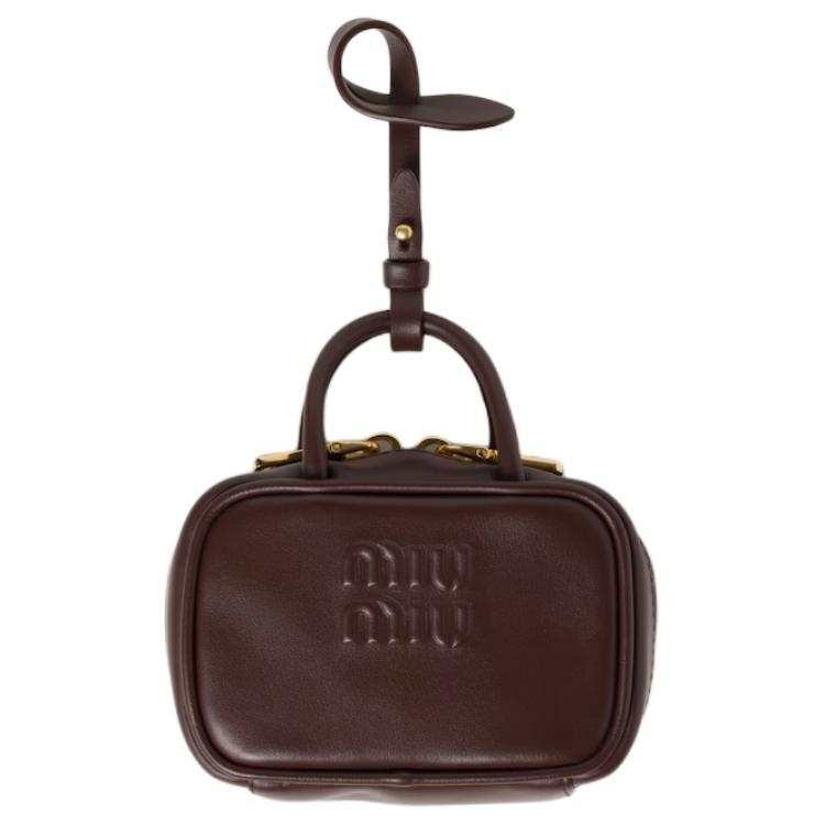 MIU MIU Leather Bag Charm Bag Accessory Women's Briarwood