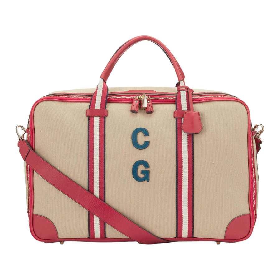 Anya Hindmarch Lightweight Canvas One Shoulder Crossbody Handheld Travel Bag Women's Red