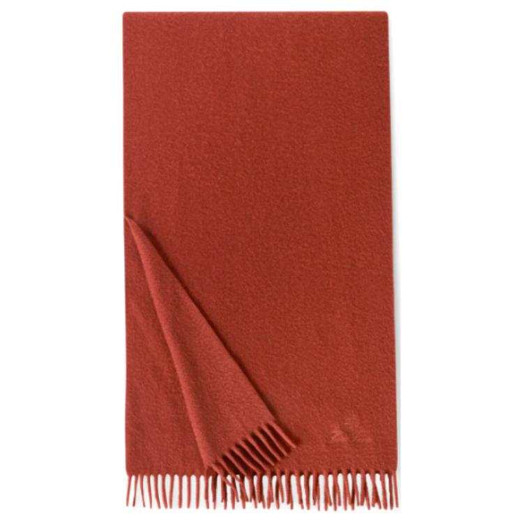 Loro Piana Cashmere Knit Scarves Men's Reddish Umber