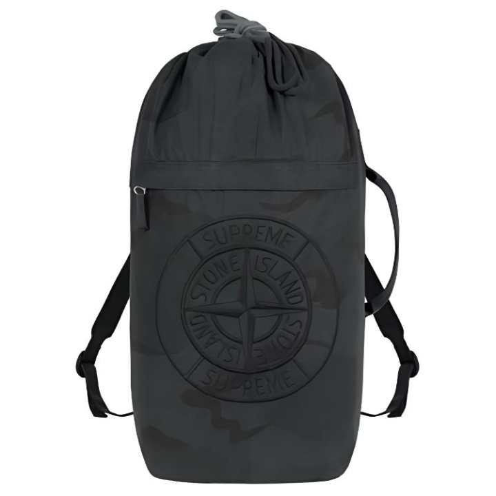 Supreme Supreme X Stone Island, Collaboration SS19 Polyester Travel Bag Backpack Regular Unisex Black