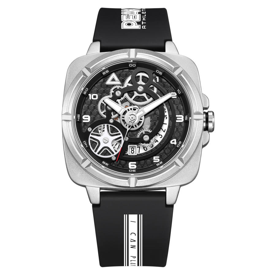 PEAK PEAK Quartz Movement Silicone Strap Watch Men's Watches Black Dial