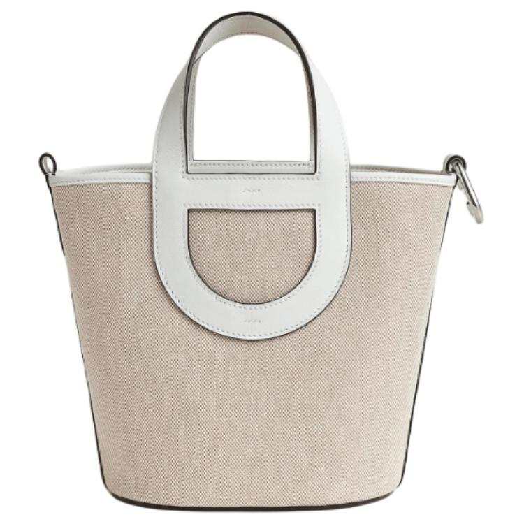 HERMES In The Loop Canvas Handbag Women's New White