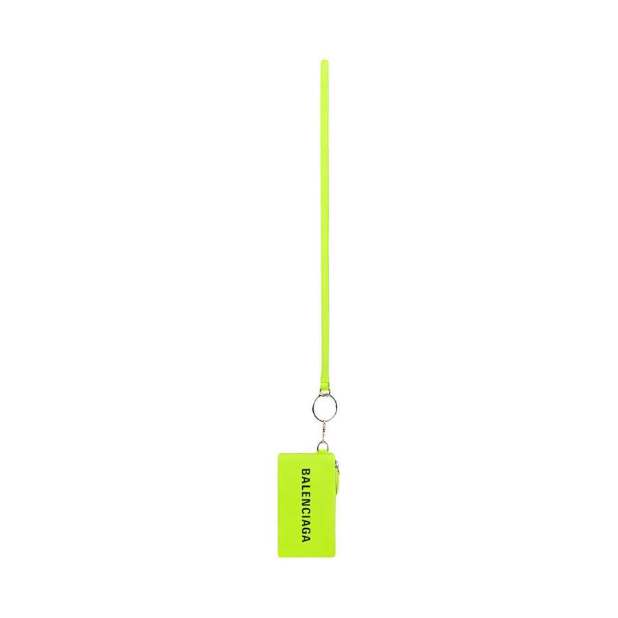 Balenciaga Cash Cow Leather Card Holder Card Holder Men's Fluorescent Yellow