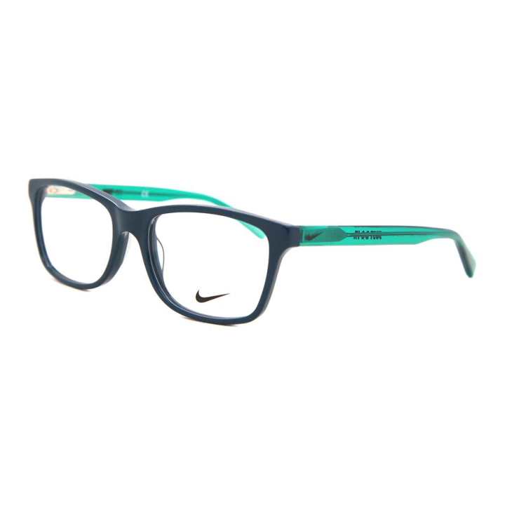 Nike Nike Plastic Rectangular Eyeglass Frames Unisex Blue
