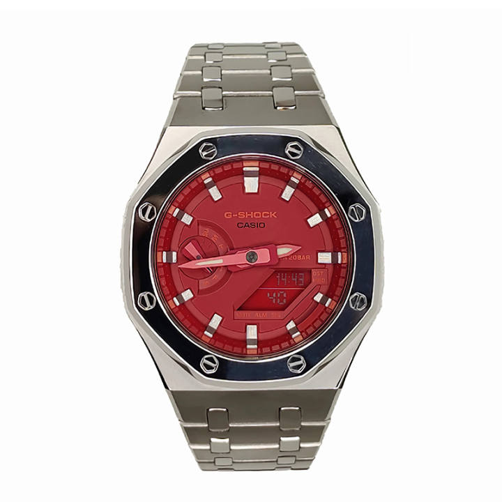 CASIO CASIO Men Liquid Crystal/Analog Dual Display Series 44mm Red Watch