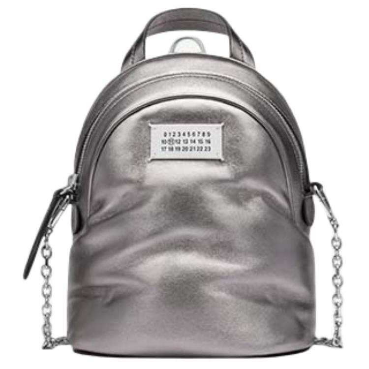 Maison Margiela Sheepskin Backpack Mini Women's Metal Silver