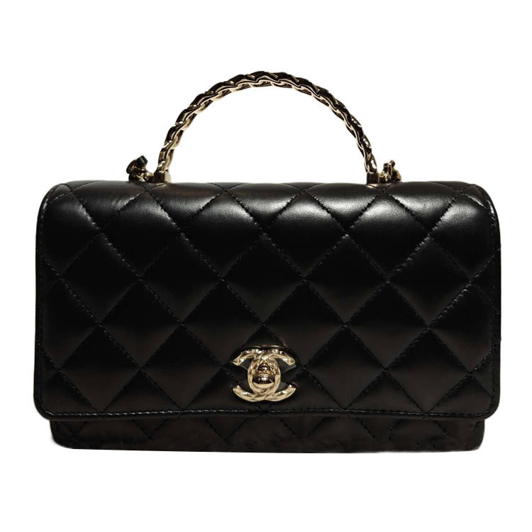 CHANEL WOC Leather Shoulder Bag, Crossbody Bag, Handbag Women's Black